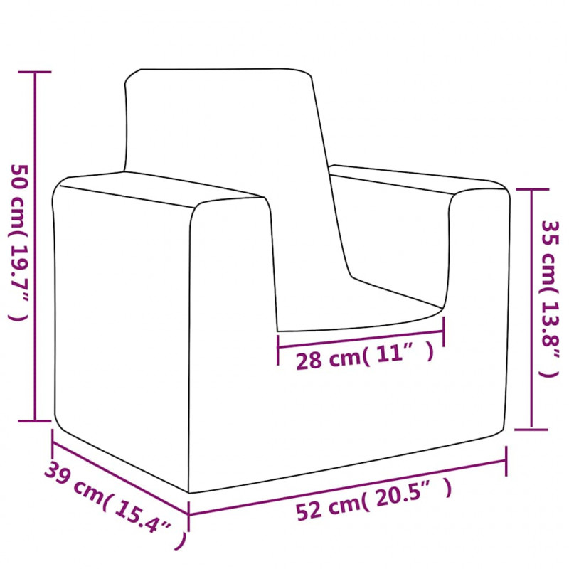 Sofa dziecięca, kremowa, miękki plusz