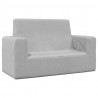 2-os. sofa dla dzieci, jasnoszara, miękki plusz