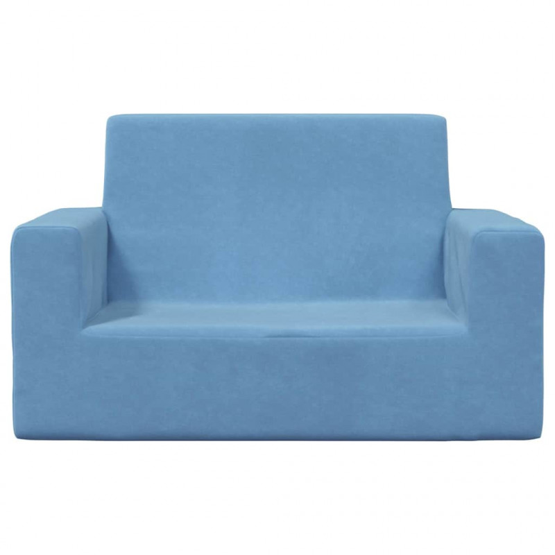 2-os. sofa dla dzieci, niebieska, miękki plusz