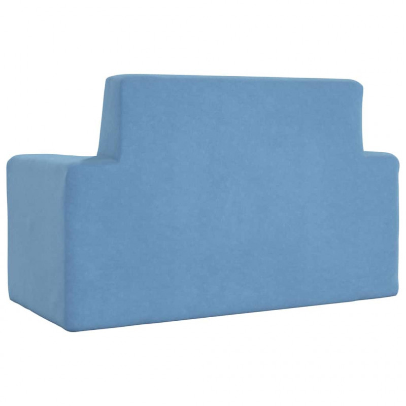 2-os. sofa dla dzieci, niebieska, miękki plusz