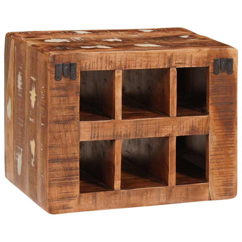Regał na wino Brązowy 44 x 30 x 35 cm Lite Drewno Recyklingowe