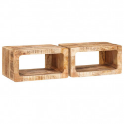 Stolik nocny 2 pcs Brązowy 45 x 30 x 24 cm Drewno z mango