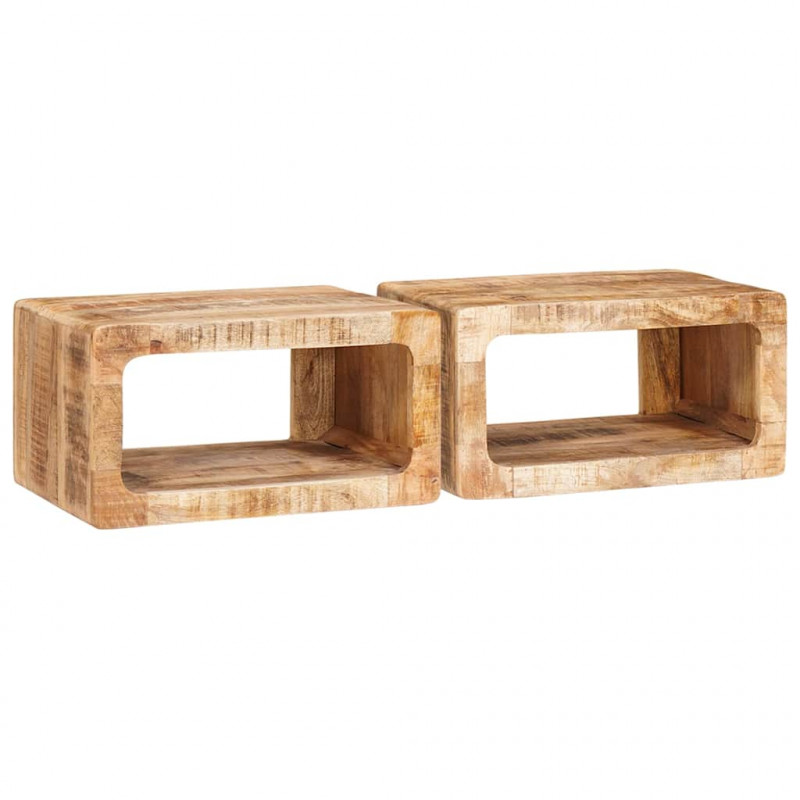 Stolik nocny 2 pcs Brązowy 45 x 30 x 24 cm Drewno z mango