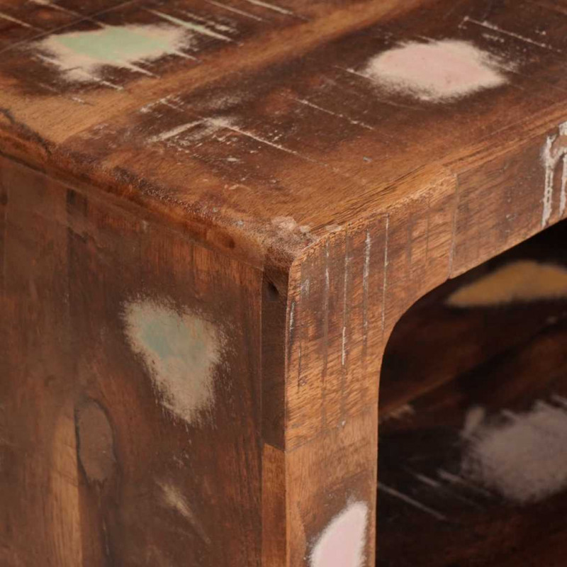 Stolik nocny 2 pcs Brązowy Lite Drewno Recyklingowe