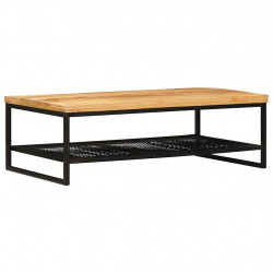 Stolik kawowy Brązowy i czarny 110 x 55 x 35 cm Drewno z mango