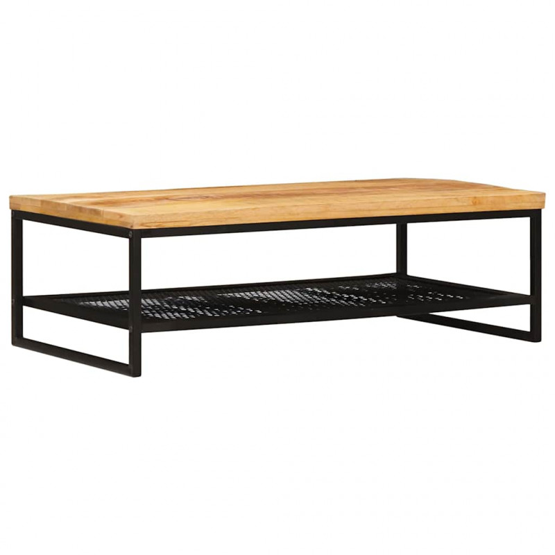 Stolik kawowy Brązowy i czarny 110 x 55 x 35 cm Drewno z mango