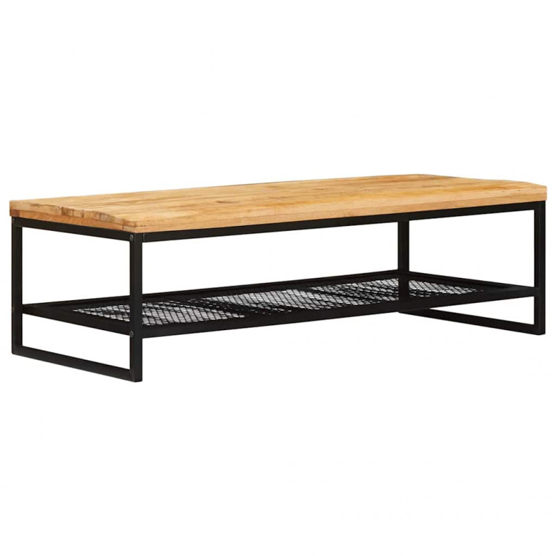Stolik kawowy Brązowy i czarny 110 x 55 x 35 cm Drewno z mango