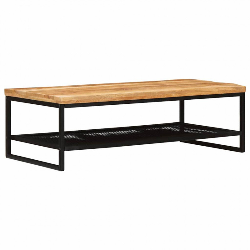 Stolik kawowy Brązowy i czarny 110 x 55 x 35 cm Drewno z mango