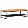 Stolik kawowy Brązowy i czarny 110 x 55 x 35 cm Drewno z mango