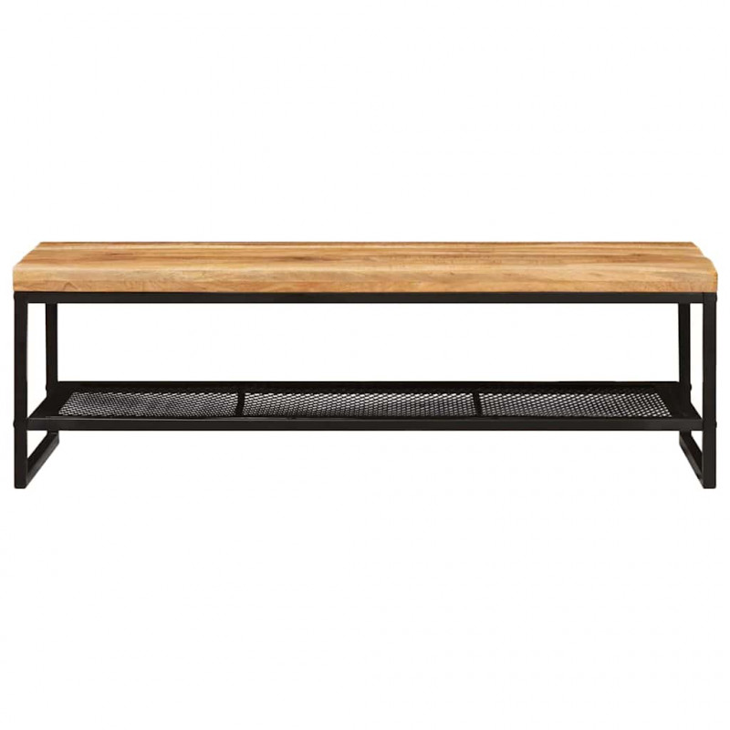 Stolik kawowy Brązowy i czarny 110 x 55 x 35 cm Drewno z mango