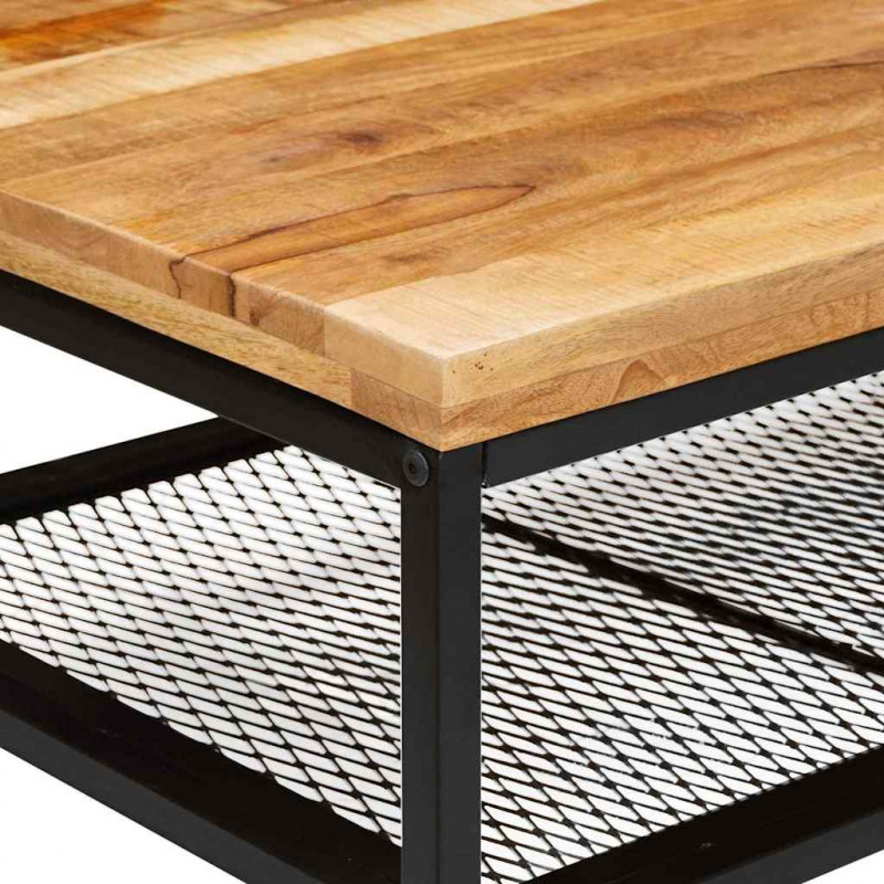 Stolik kawowy Brązowy i czarny 110 x 55 x 35 cm Drewno z mango