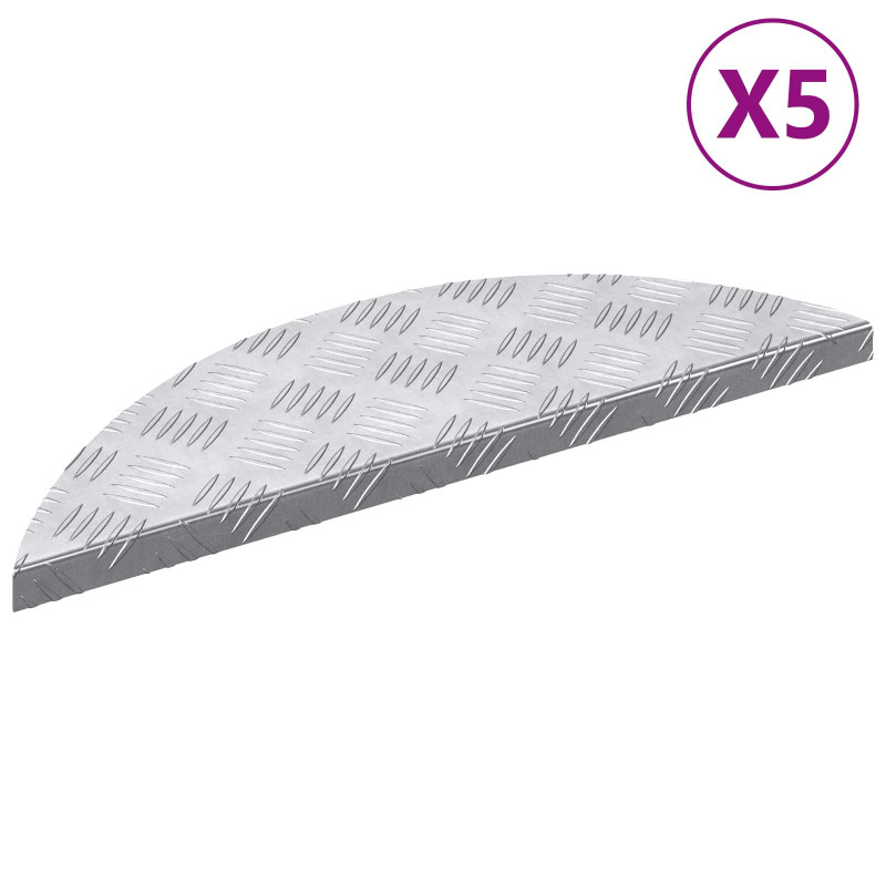 Stopień Półksiężyc 5 pcs Srebrny 60 x 18 x 2,5 cm Aluminium