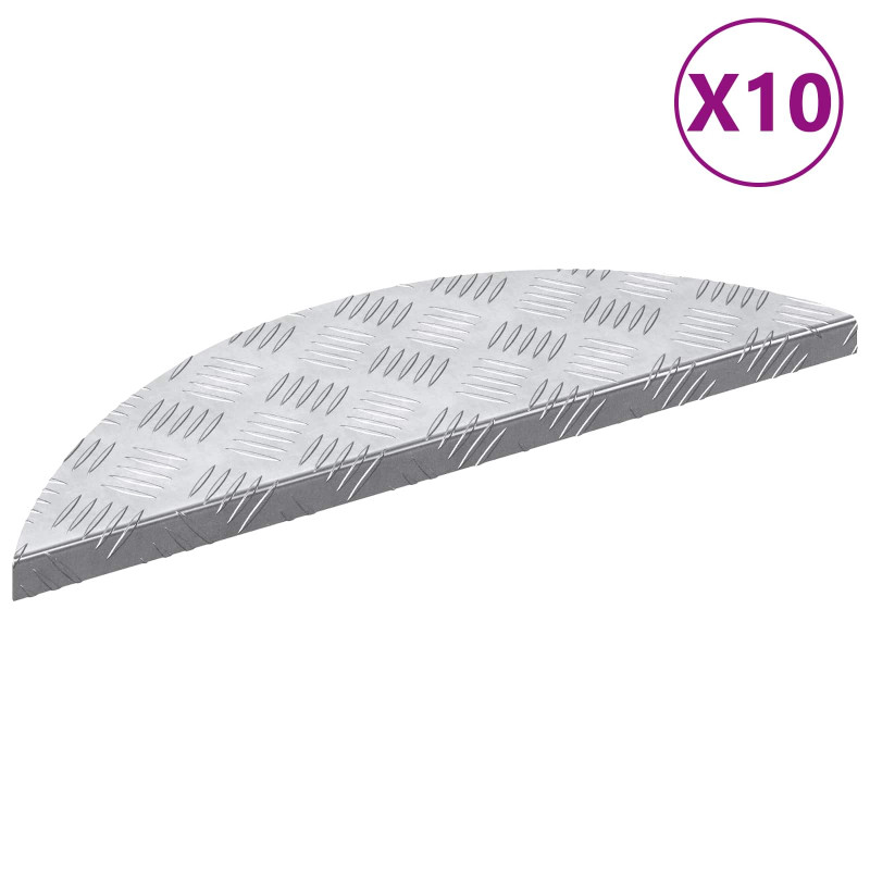 Stopień Półksiężyc 10 pcs Srebrny 60 x 18 x 2,5 cm Aluminium