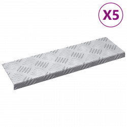 Stopień Prostokątny 5 pcs Srebrny 60 x 18 x 2,5 cm Aluminium