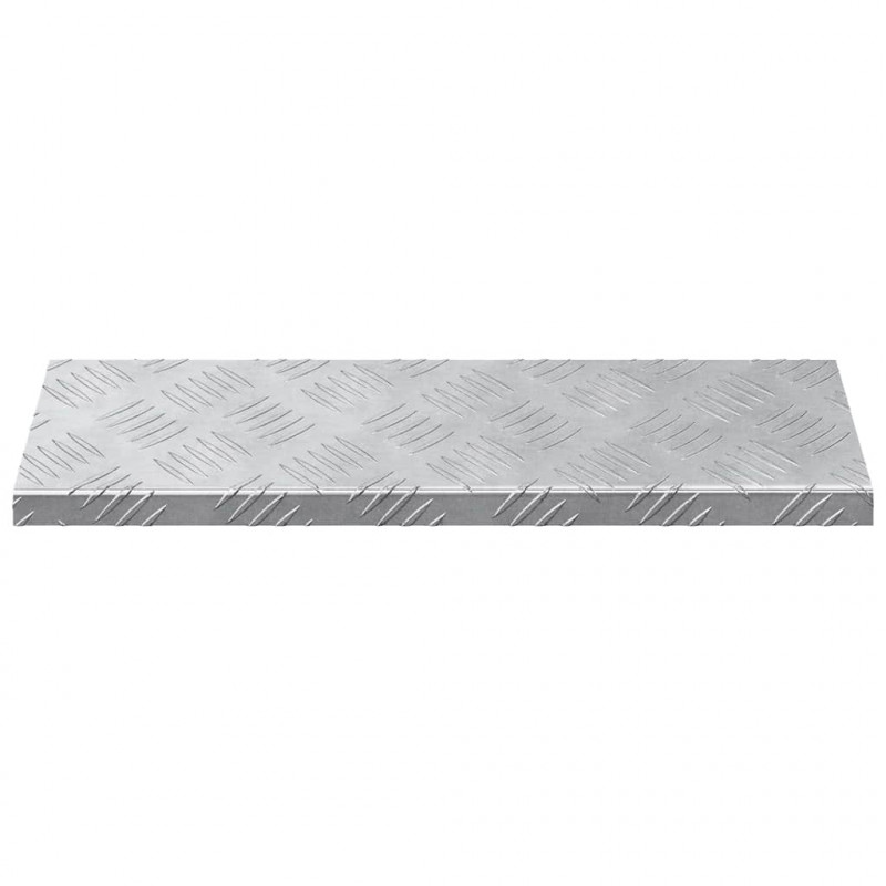 Stopień Prostokątny 10 pcs Srebrny 60 x 18 x 2,5 cm Aluminium
