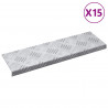 Stopień Prostokątny 15 pcs Srebrny 60 x 18 x 2,5 cm Aluminium