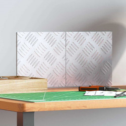 Stopień Kwadrat 2 pcs Srebrny 20 x 20 cm Aluminium