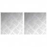 Stopień Kwadrat 2 pcs Srebrny 20 x 20 cm Aluminium