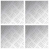 Stopień Kwadrat 4 pcs Srebrny 20 x 20 cm Aluminium