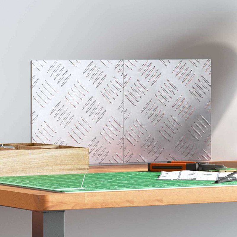 Stopień Kwadrat 2 pcs Srebrny 20 x 20 cm Aluminium