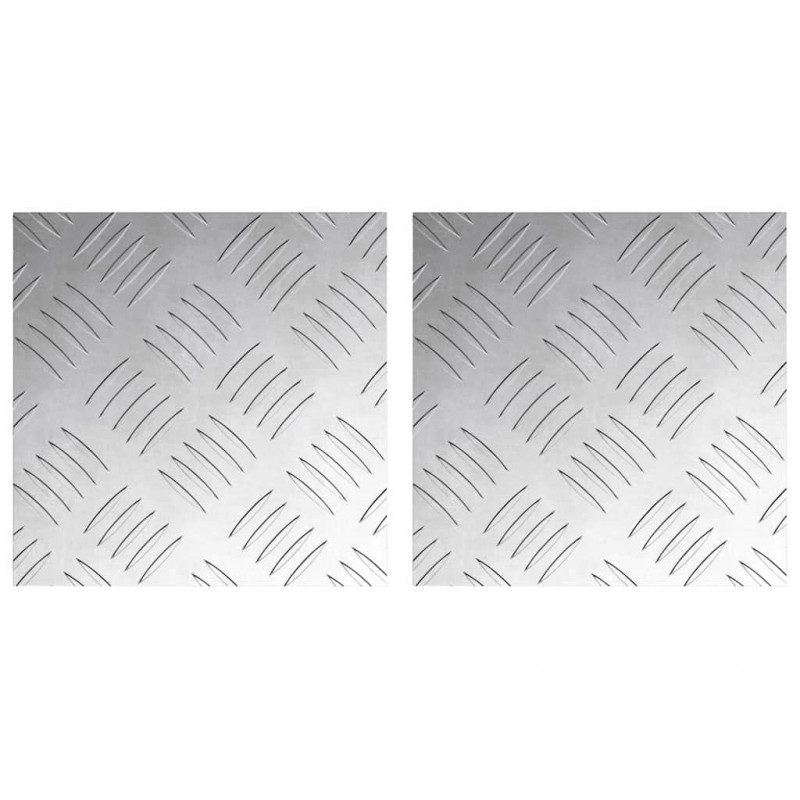 Stopień Kwadrat 2 pcs Srebrny 20 x 20 cm Aluminium