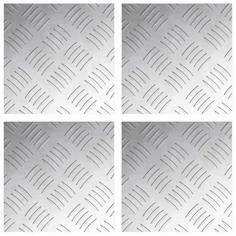 Stopień Kwadrat 4 pcs Srebrny 20 x 20 cm Aluminium