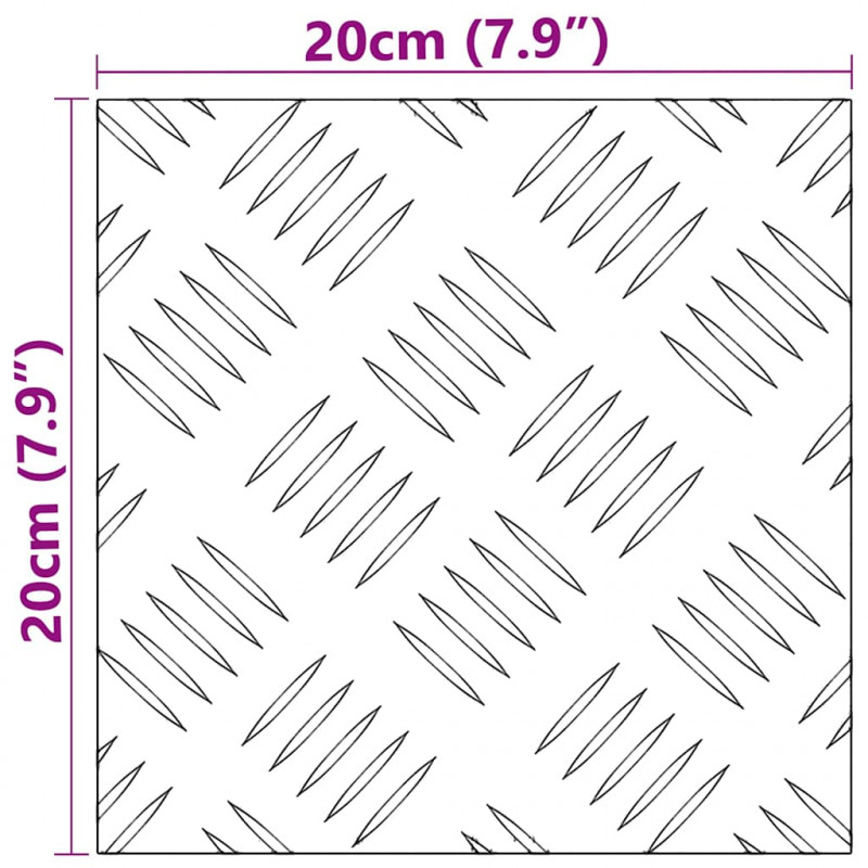 Stopień Kwadrat 4 pcs Srebrny 20 x 20 cm Aluminium