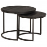 Nesting Stoły Kawowe 2 pcs Czarny Lite drewno mango i stal