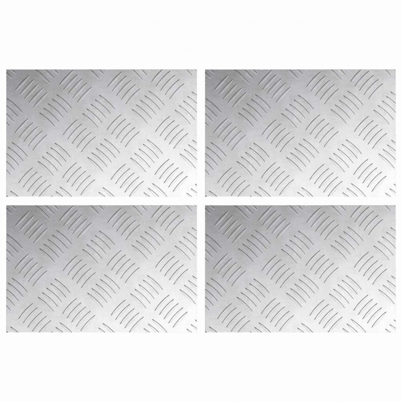 Stopień Prostokątny 4 pcs Srebrny 30 x 20 cm Aluminium