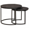 Nesting Stoły Kawowe 2 pcs Czarny Lite drewno mango i stal