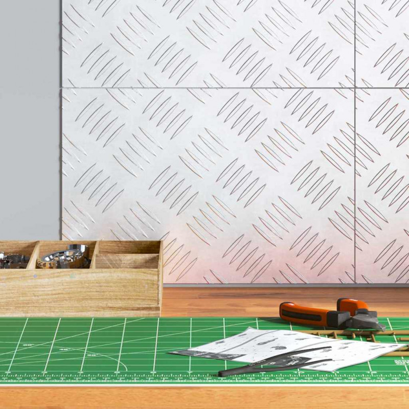 Stopień Prostokątny 4 pcs Srebrny 30 x 20 cm Aluminium