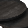 Nesting Stoły Kawowe 2 pcs Czarny Lite drewno mango i stal