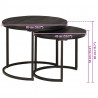 Nesting Stoły Kawowe 2 pcs Czarny Lite drewno mango i stal