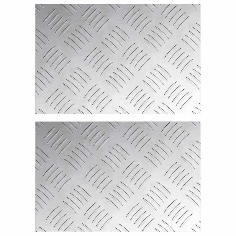 Stopień Prostokątny 2 pcs Srebrny 30 x 20 cm Aluminium