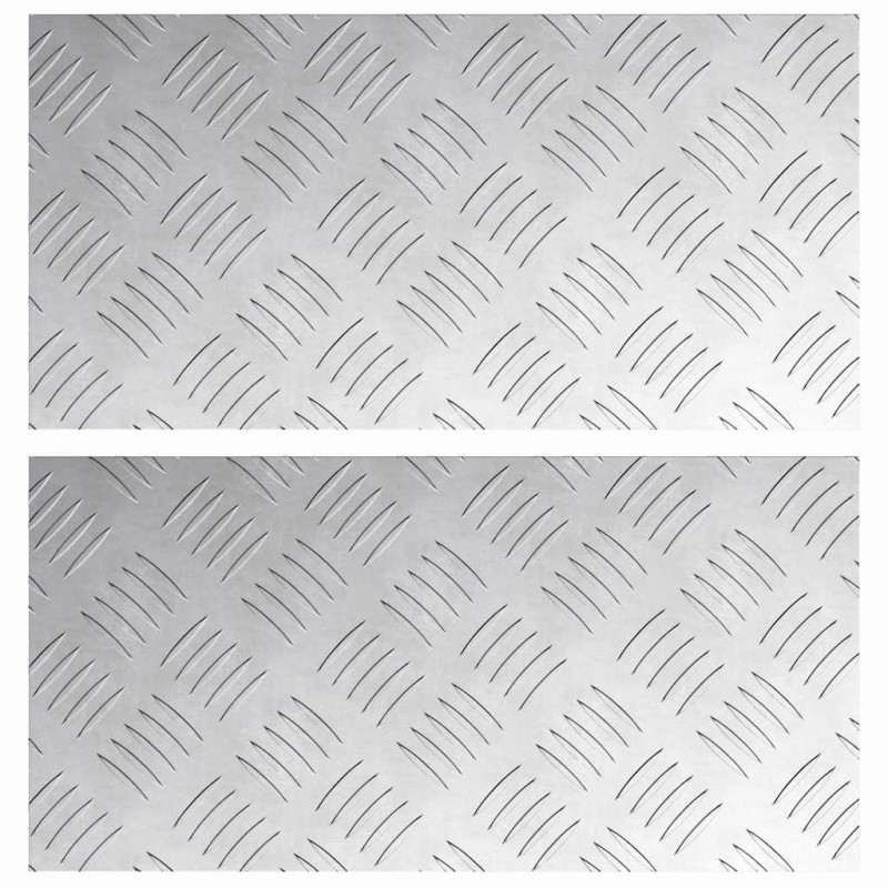 Stopień Prostokątny 2 pcs Srebrny 40 x 20 cm Aluminium