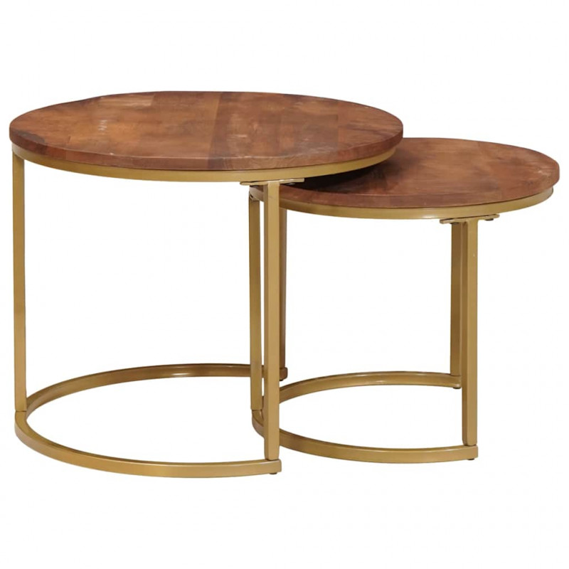 Nesting Stoły Kawowe 2 pcs Lite drewno mango i stal