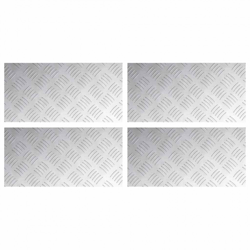 Stopień Prostokątny 4 pcs Srebrny 40 x 20 cm Aluminium