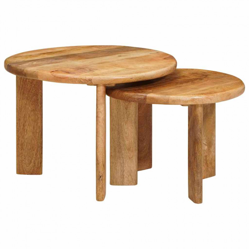 Nesting Stoły Kawowe 2 pcs Brązowy Drewno z mango