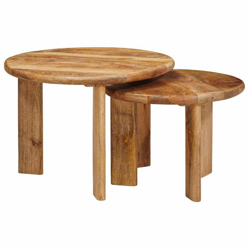 Nesting Stoły Kawowe 2 pcs Brązowy Drewno z mango