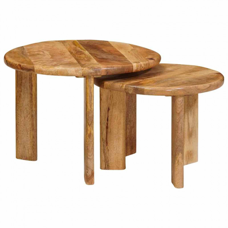 Nesting Stoły Kawowe 2 pcs Brązowy Drewno z mango