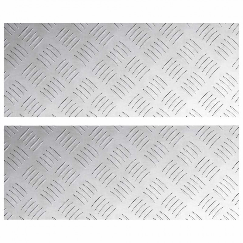 Stopień Prostokątny 2 pcs Srebrny 50 x 20 cm Aluminium