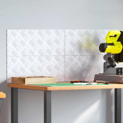 Stopień Prostokątny 4 pcs Srebrny 50 x 20 cm Aluminium