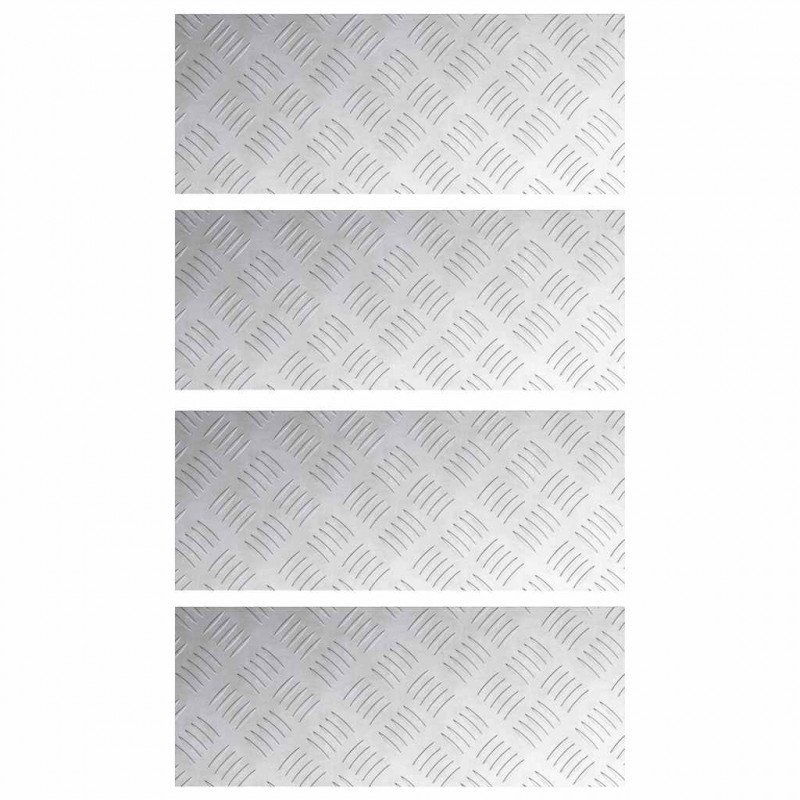 Stopień Prostokątny 4 pcs Srebrny 50 x 20 cm Aluminium
