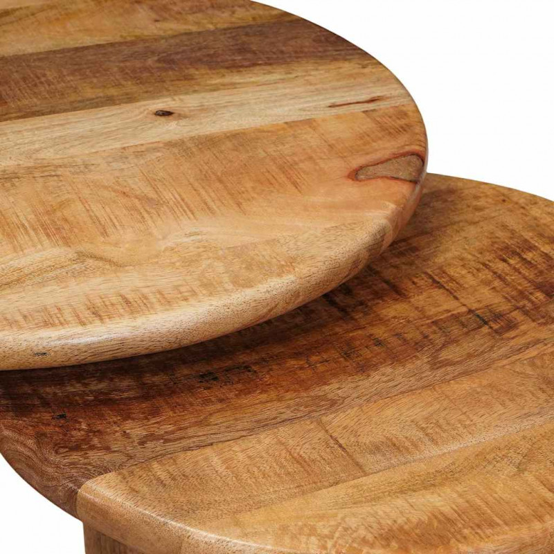 Nesting Stoły Kawowe 2 pcs Brązowy Drewno z mango