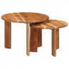 Nesting Stoły Kawowe 2 pcs Brązowy Lite Drewno Akacji