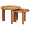Nesting Stoły Kawowe 2 pcs Brązowy Lite Drewno Akacji