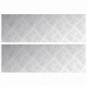 Stopień Prostokątny 2 pcs Srebrny 60 x 20 cm Aluminium