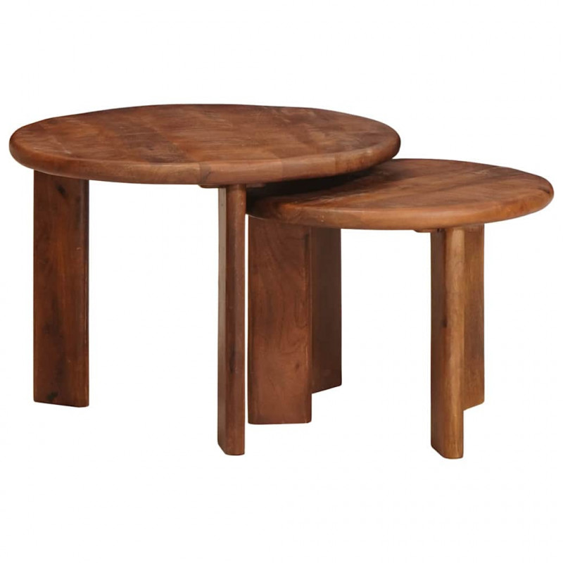 Nesting Stoły Kawowe 2 pcs Miodowy brąz Drewno z mango