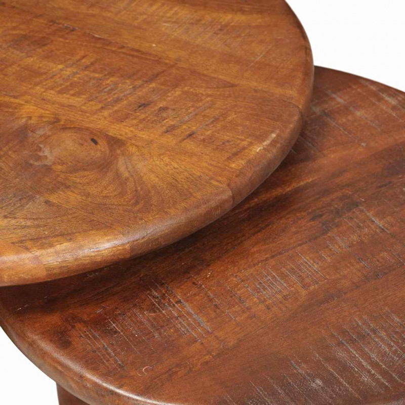 Nesting Stoły Kawowe 2 pcs Miodowy brąz Drewno z mango