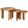 Nesting Stoły Kawowe 3 pcs Brązowy Drewno z mango